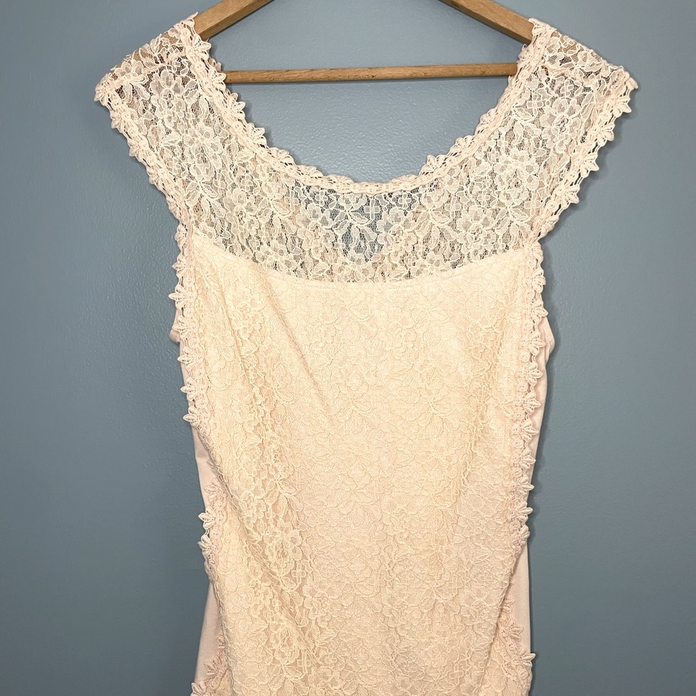 Express Blouse • Medium • Worn Once • Light Pink • Lace Detailing